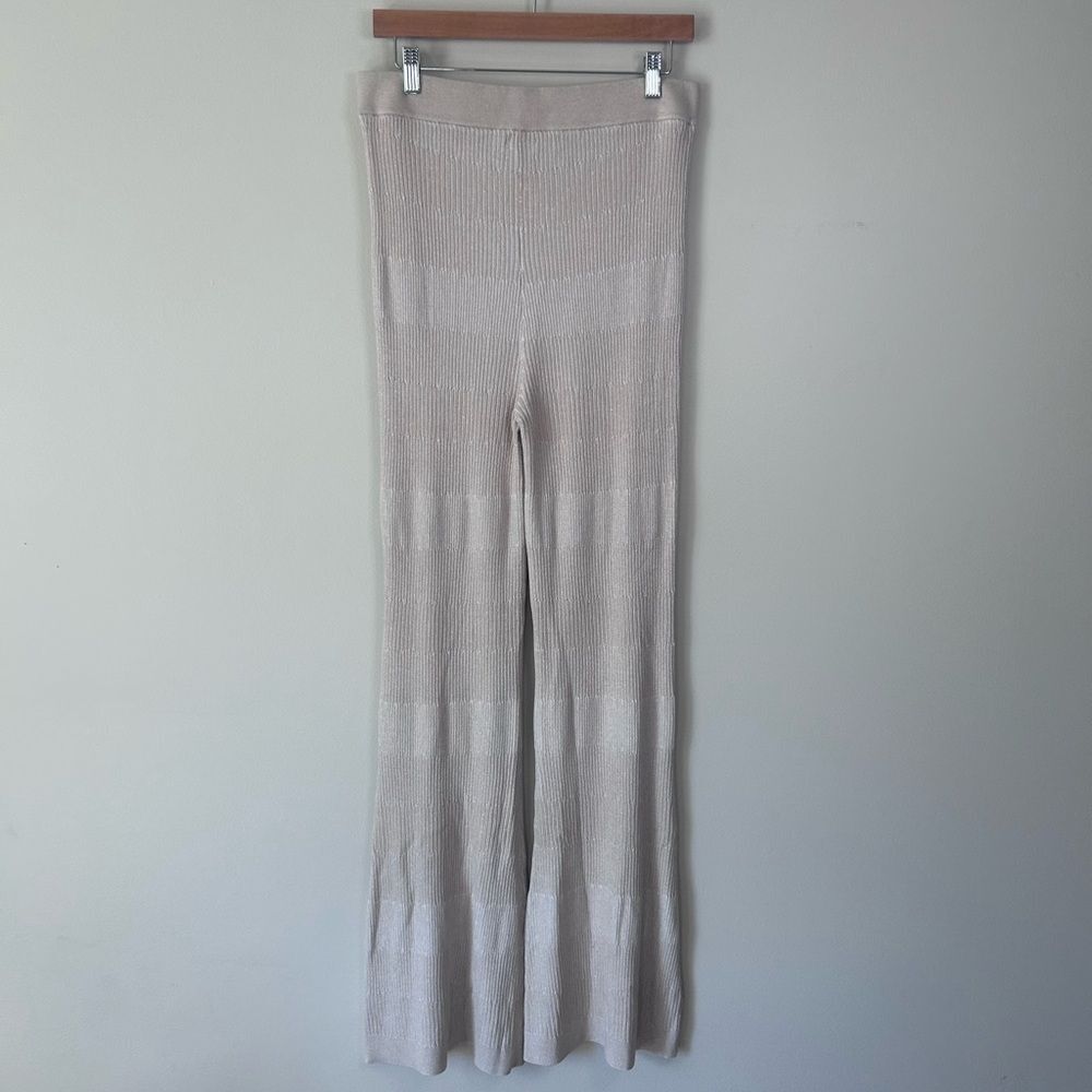 Revolve Song of Style Tonal Elyse Ribbed Knit High Waist Flare Pants Size XL - Picture 9 of 10